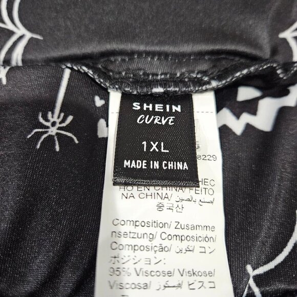 BLACK CELESTIAL MINI SKATER SKIRT W ATTACHED BLACK SHORTS  1X - Picture 3 of 3